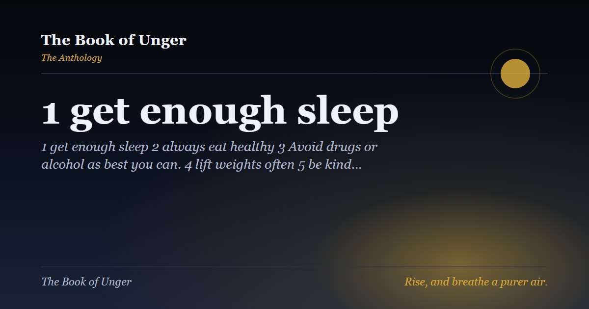 1 get enough sleep