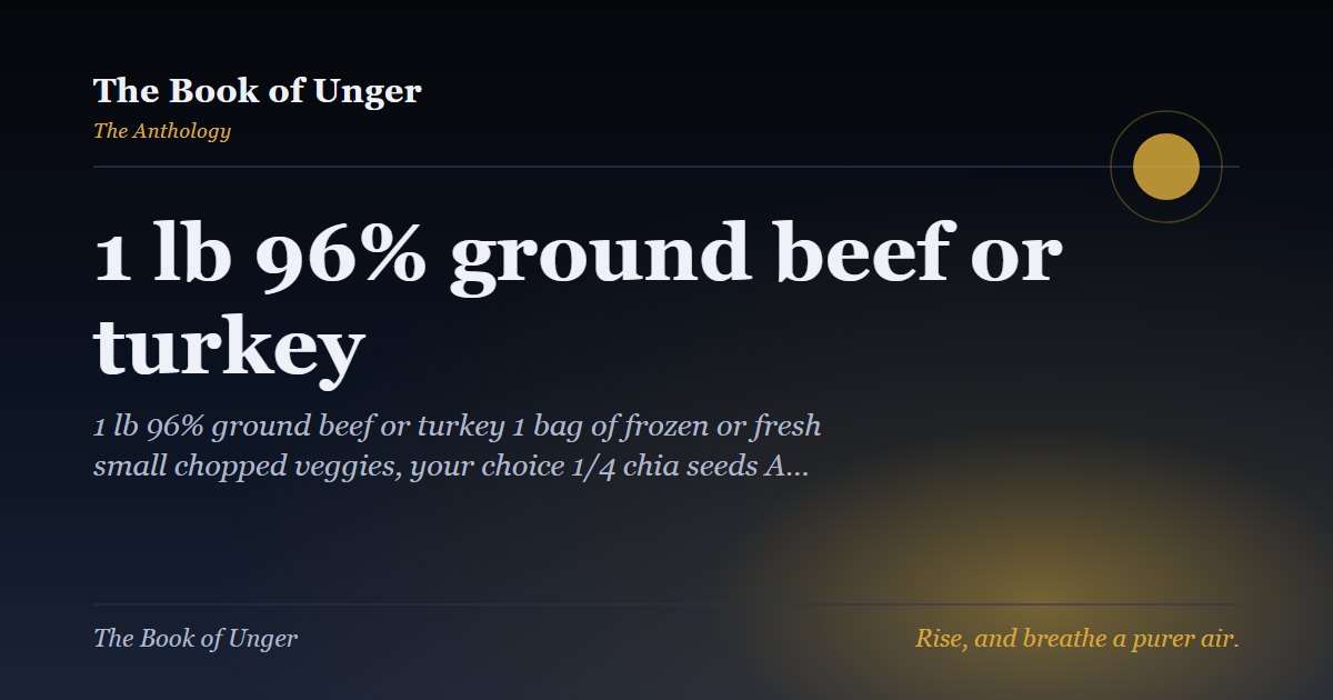 1 lb 96% ground beef or turkey