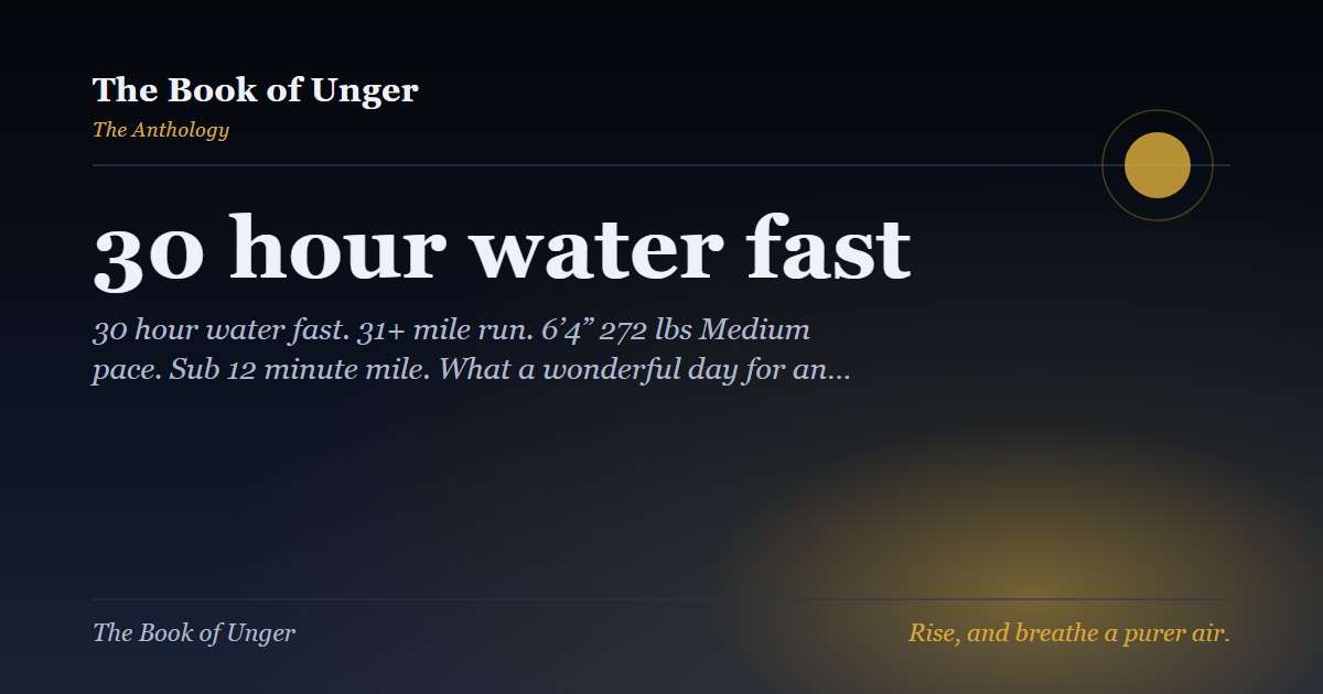 30 hour water fast