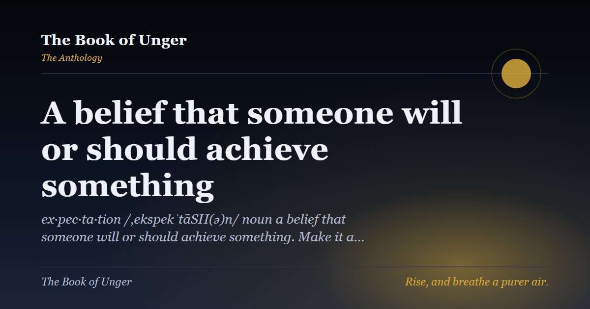 A belief that someone will or should achieve something