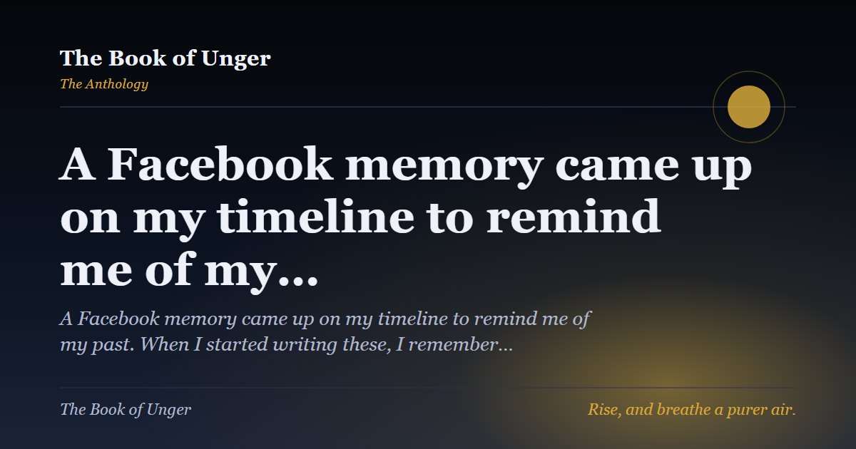 A Facebook memory came up on my timeline to remind me of my…