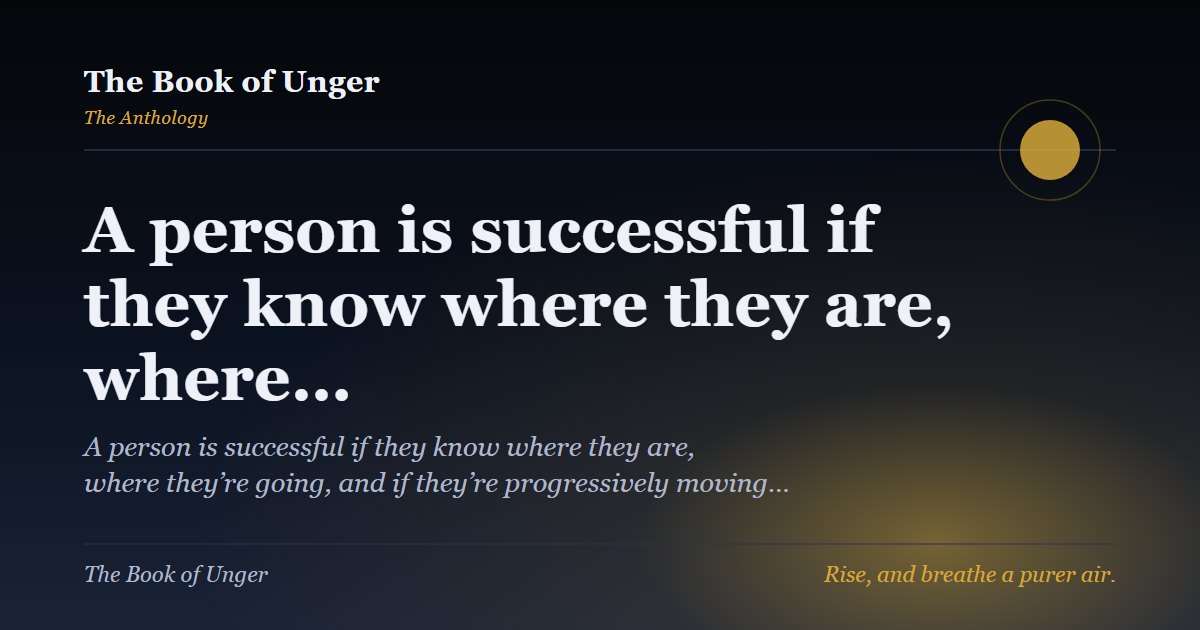 A person is successful if they know where they are, where…
