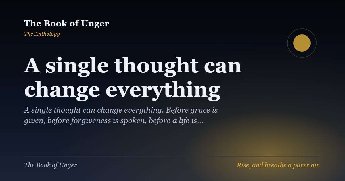 A single thought can change everything