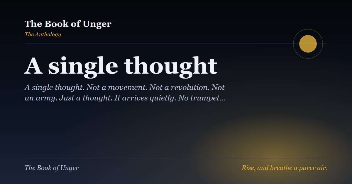 A single thought
