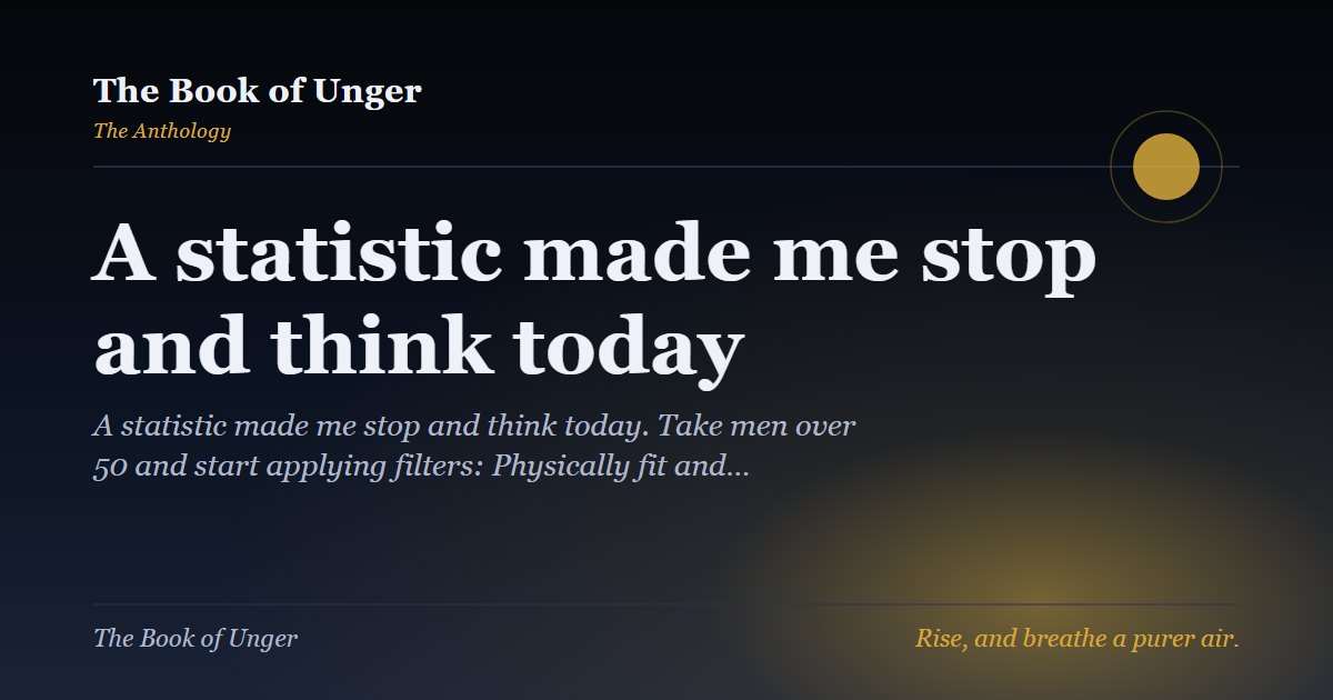 A statistic made me stop and think today