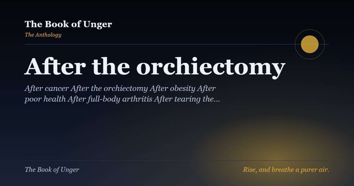 After the orchiectomy