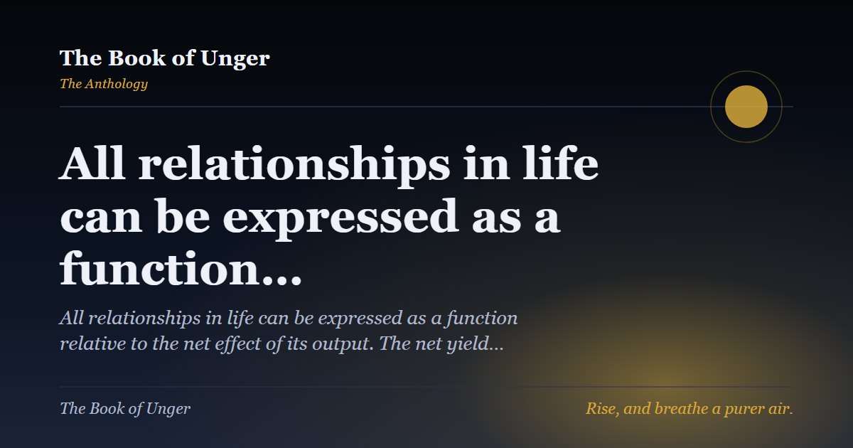 All relationships in life can be expressed as a function…