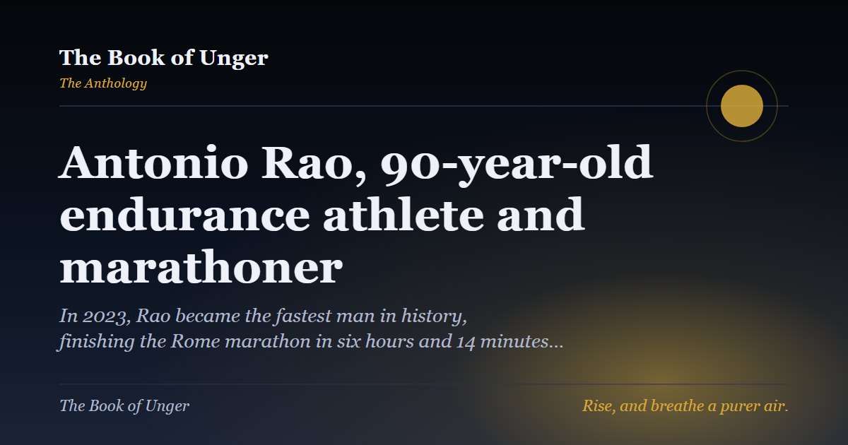 Antonio Rao, 90-year-old endurance athlete and marathoner