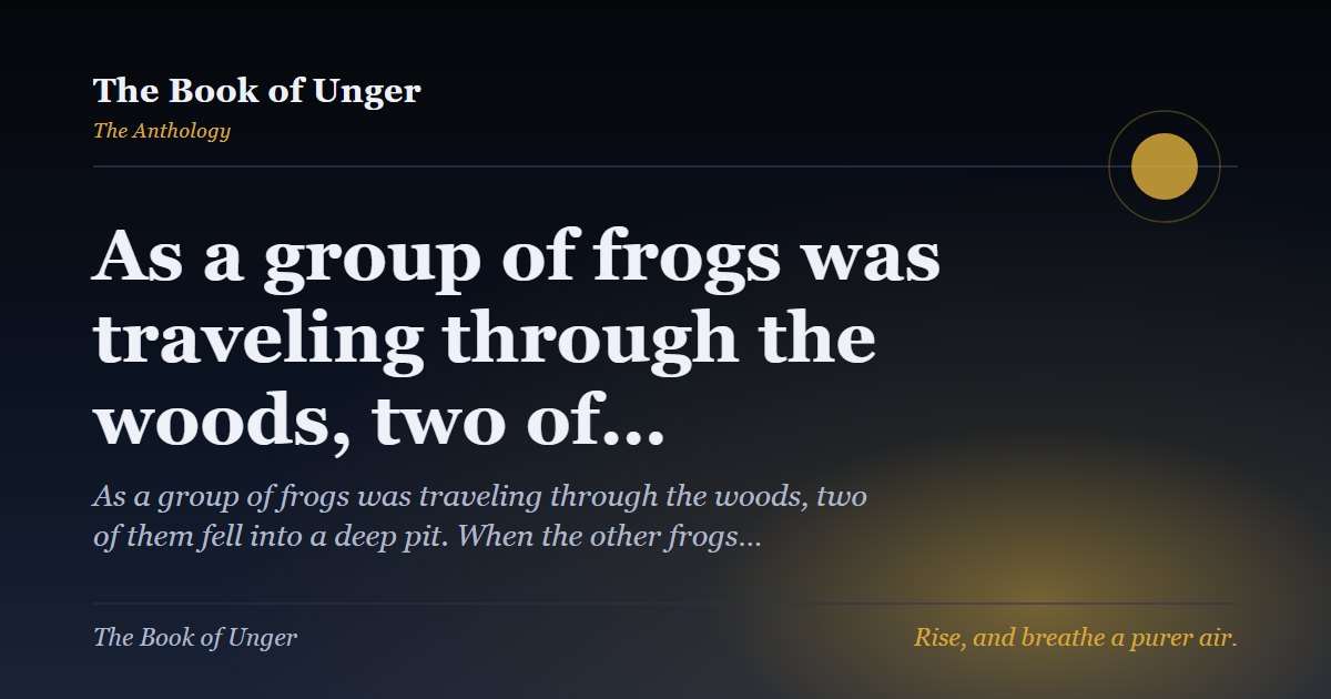 As a group of frogs was traveling through the woods, two of…