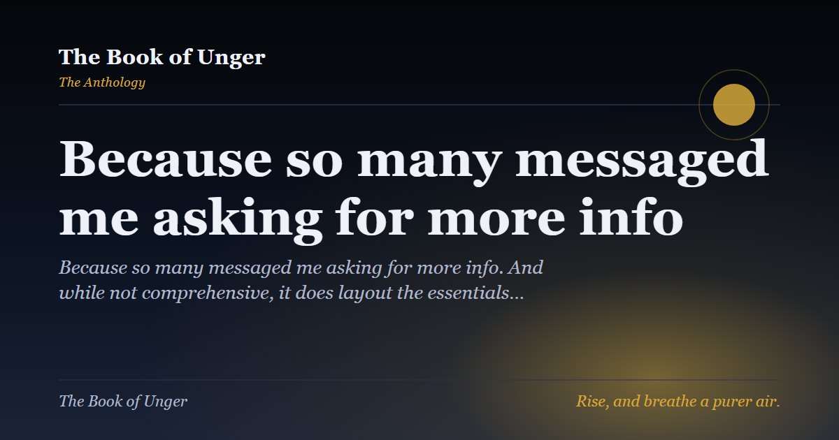 Because so many messaged me asking for more info