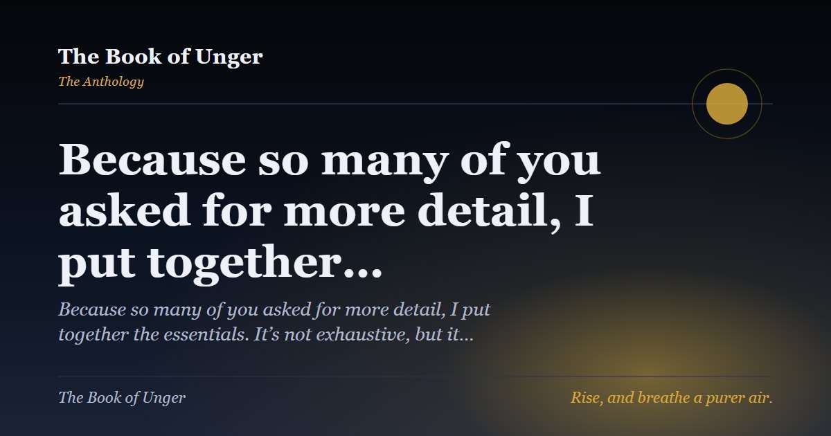 Because so many of you asked for more detail, I put together…