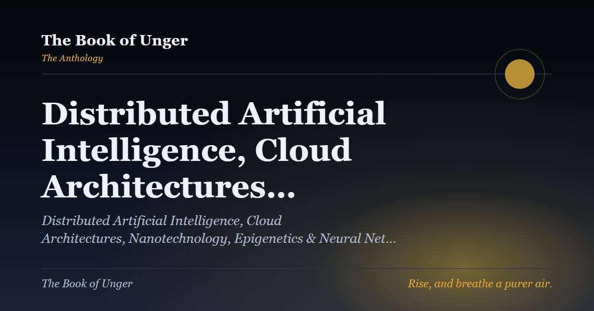 Distributed Artificial Intelligence, Cloud Architectures…