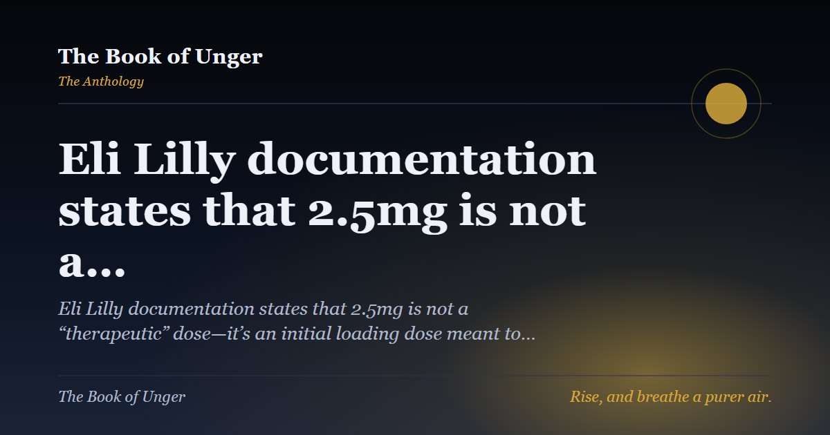 Eli Lilly documentation states that 2.5mg is not a…