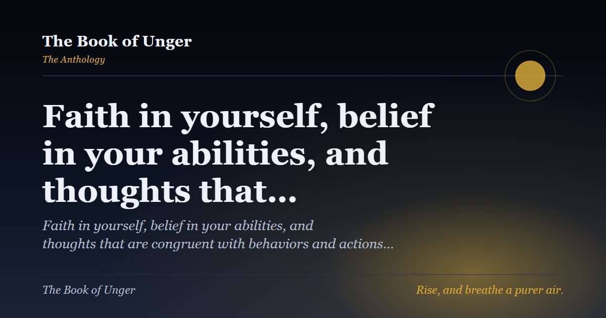 Faith in yourself, belief in your abilities, and thoughts that…
