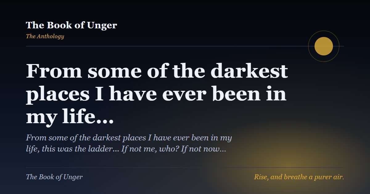 From some of the darkest places I have ever been in my life…
