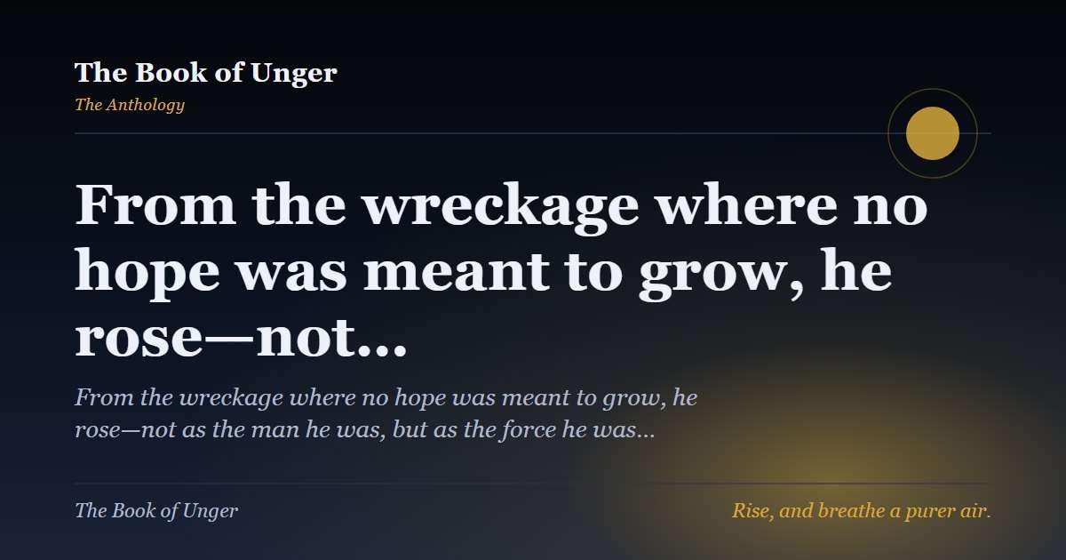 From the wreckage where no hope was meant to grow, he rose—not…