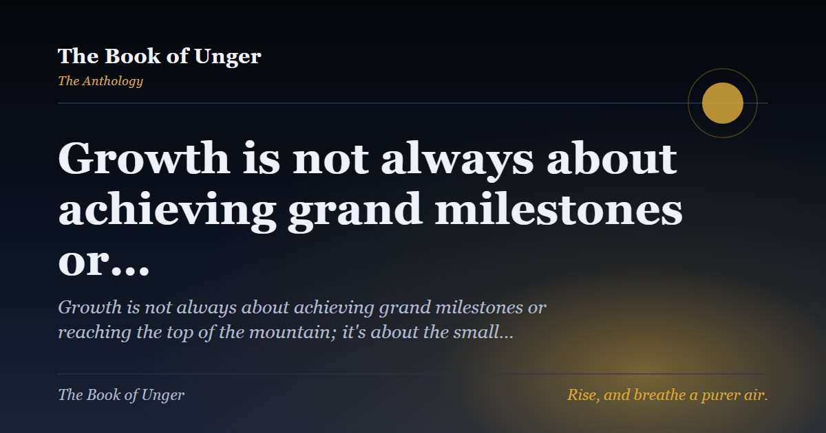 Growth is not always about achieving grand milestones or…