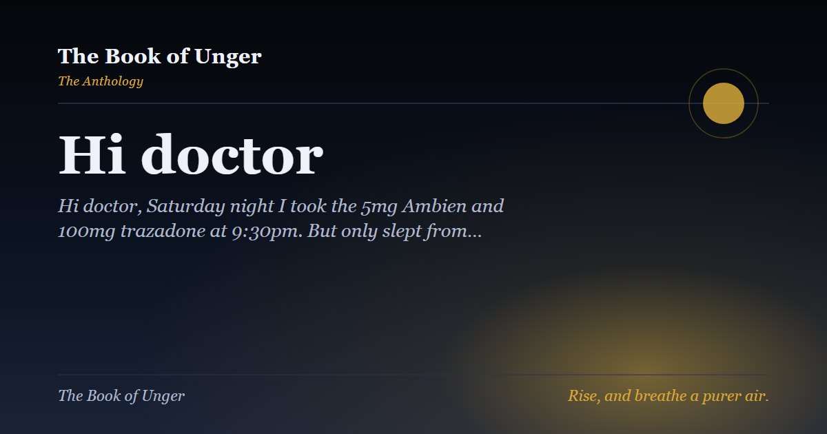Hi doctor