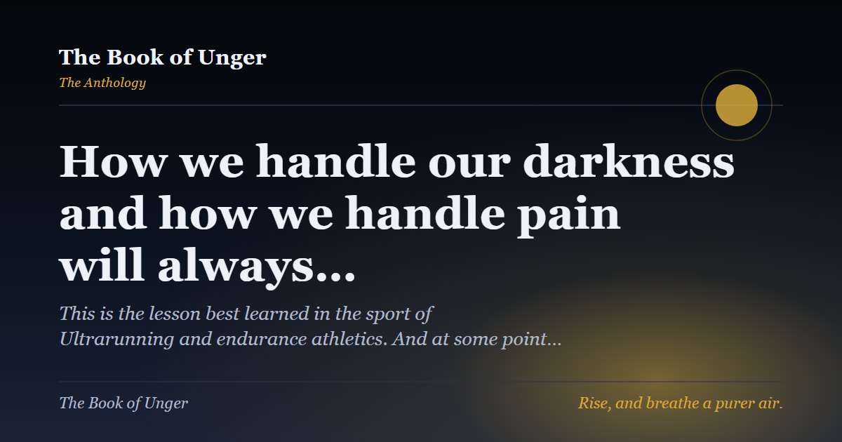 How we handle our darkness and how we handle pain will always…