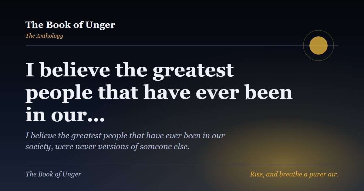 I believe the greatest people that have ever been in our…