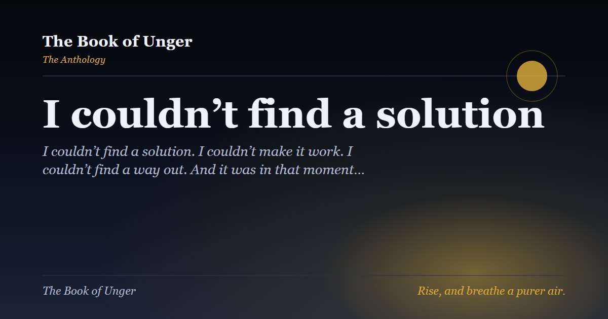 I couldn’t find a solution