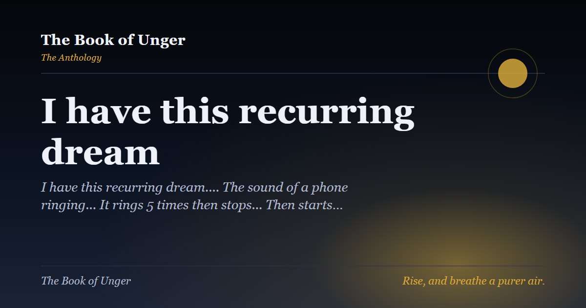 I have this recurring dream