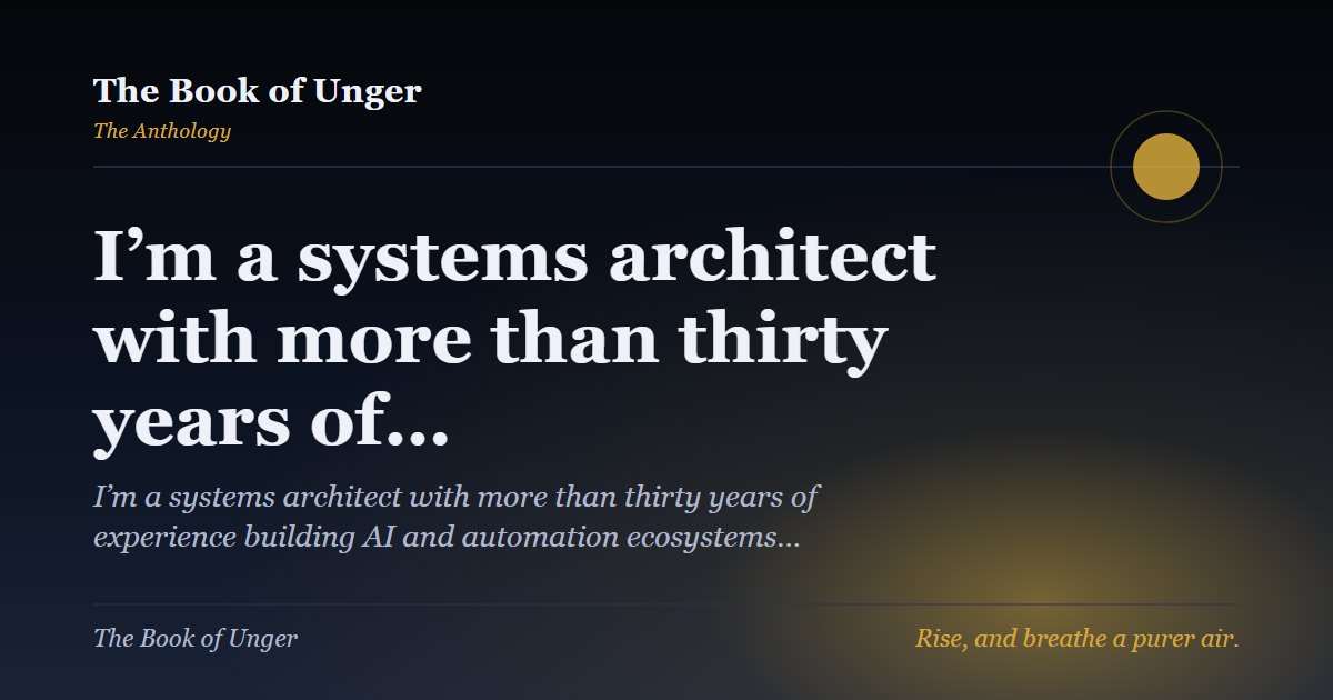 I’m a systems architect with more than thirty years of…
