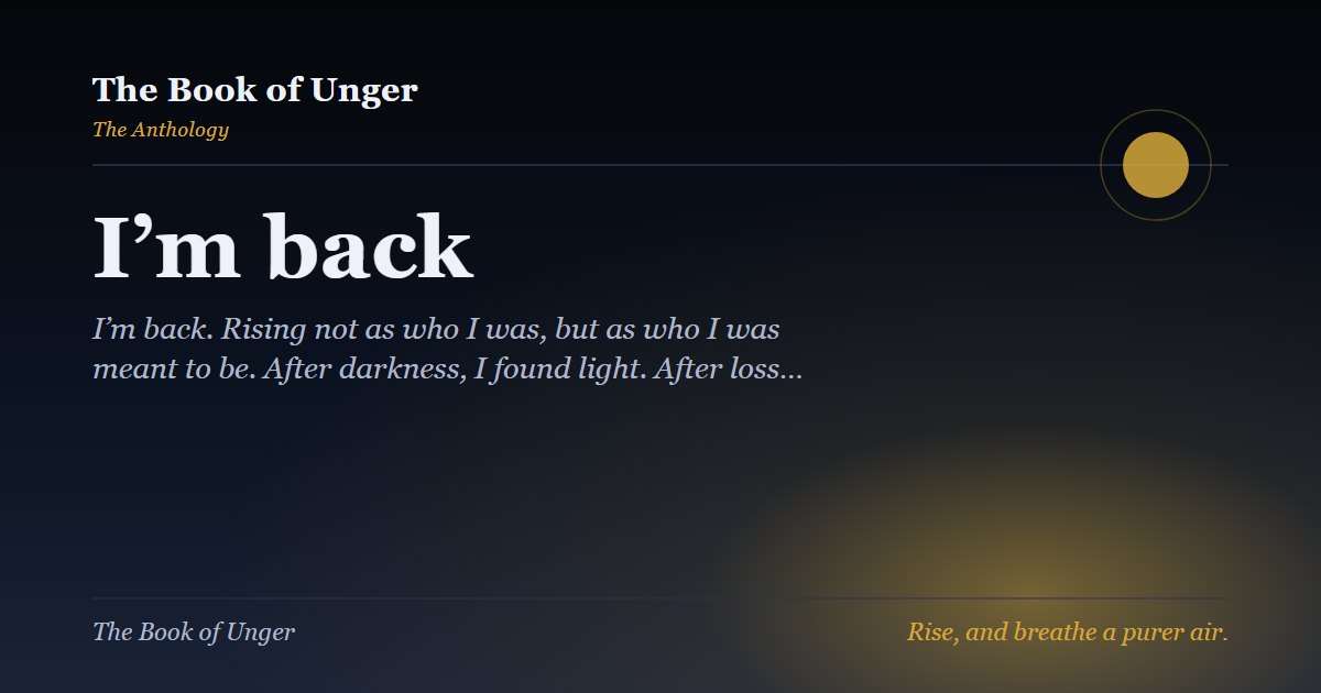 I’m back