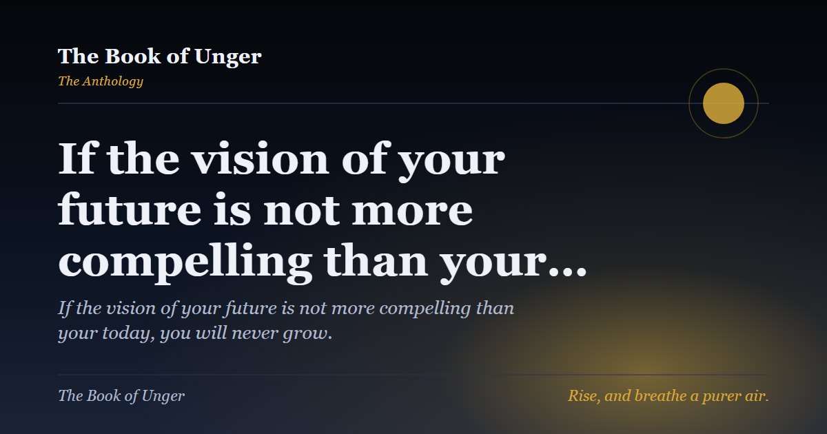 If the vision of your future is not more compelling than your…