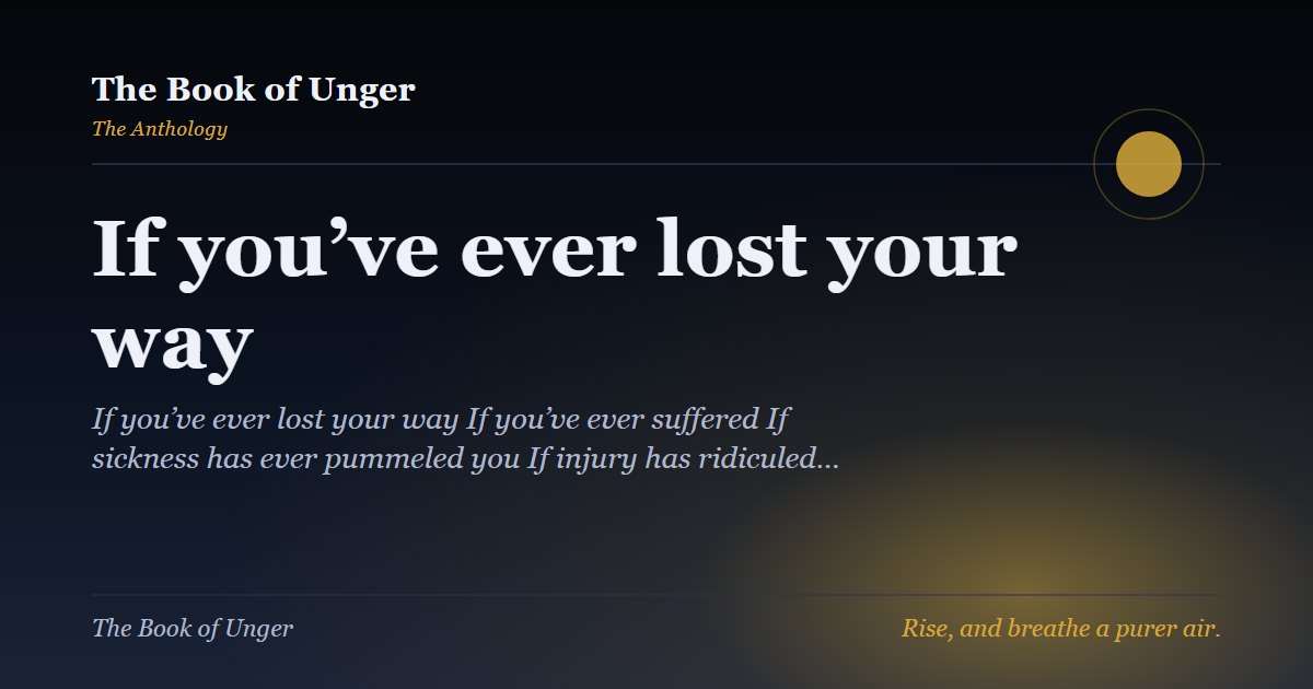 If you’ve ever lost your way