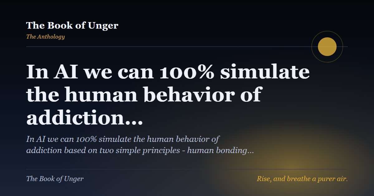 In AI we can 100% simulate the human behavior of addiction…