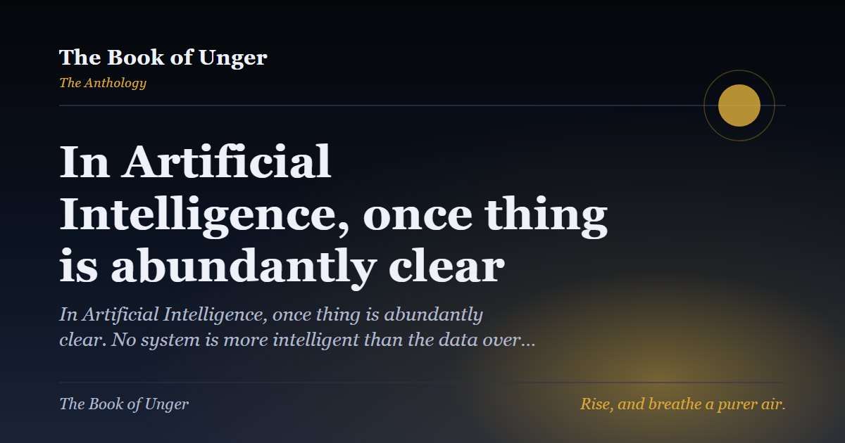 In Artificial Intelligence, once thing is abundantly clear