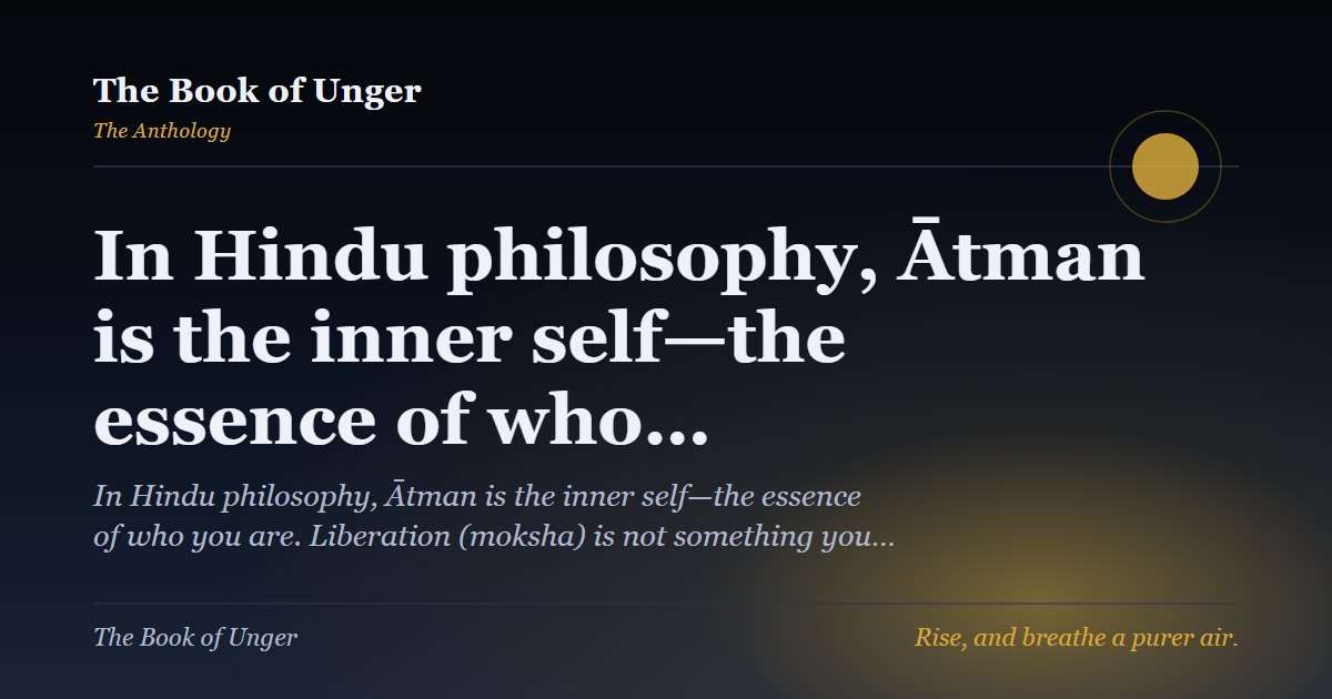 In Hindu philosophy, Ātman is the inner self—the essence of who…