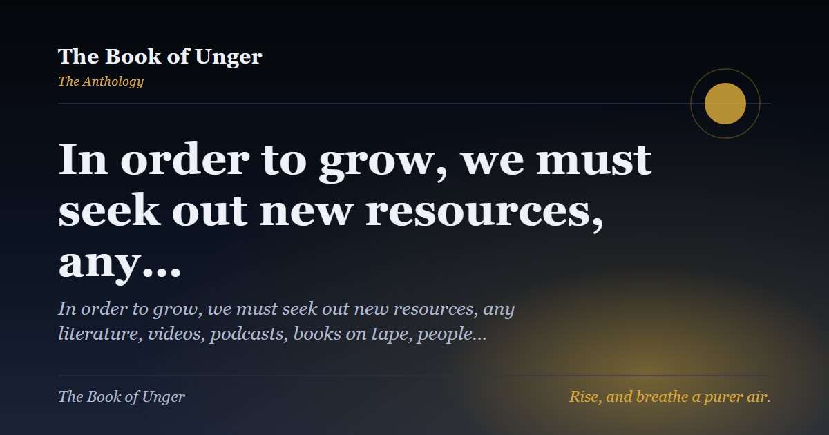 In order to grow, we must seek out new resources, any…