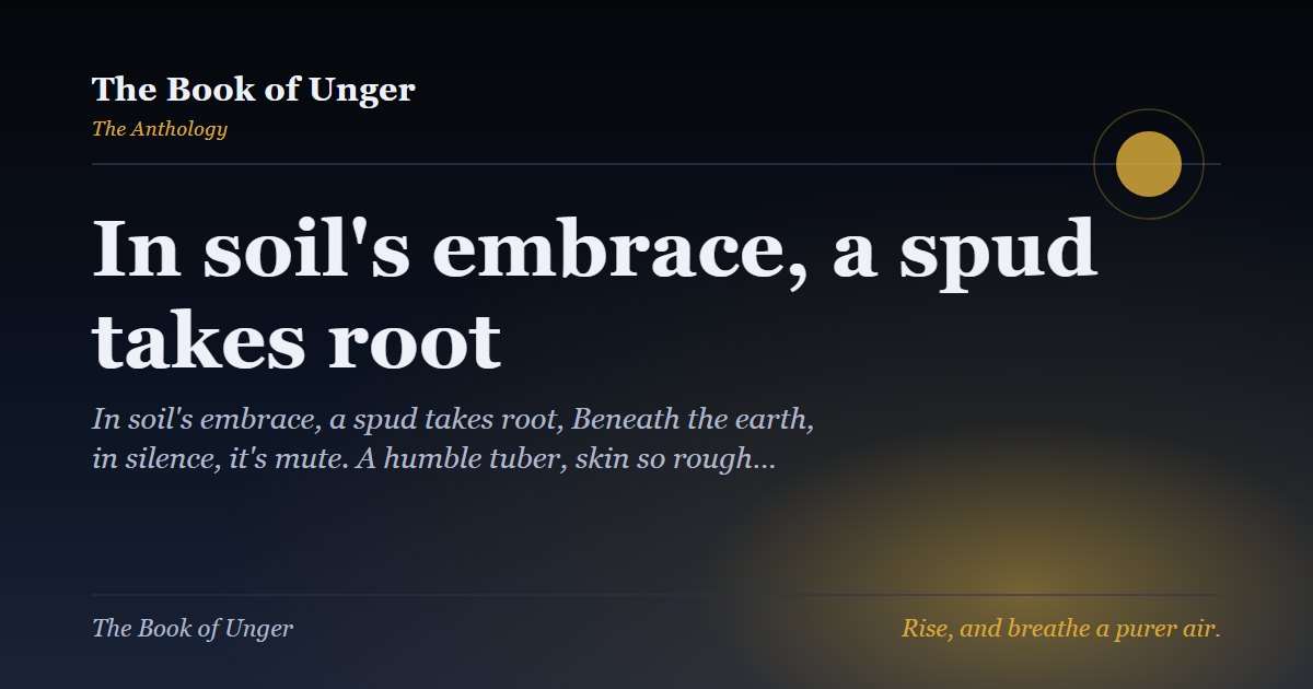 In soil's embrace, a spud takes root