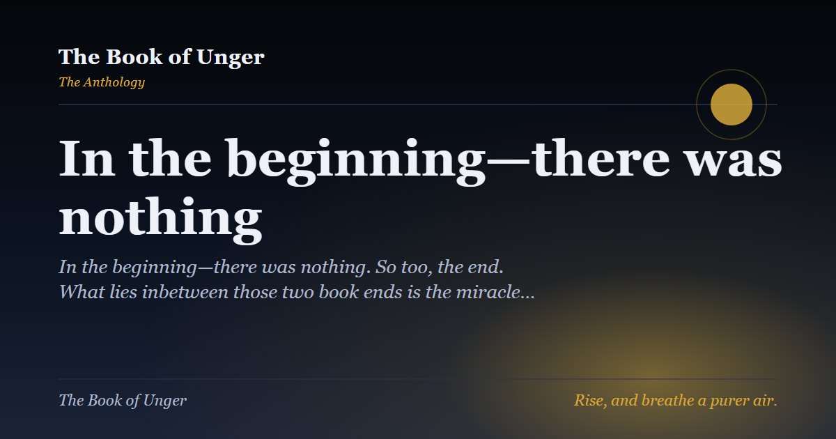 In the beginning—there was nothing