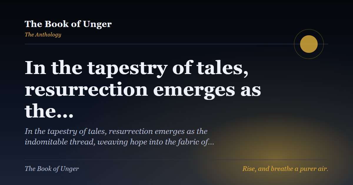In the tapestry of tales, resurrection emerges as the…