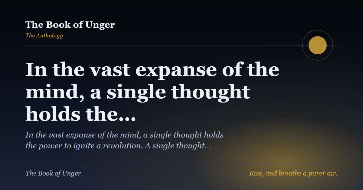 In the vast expanse of the mind, a single thought holds the…