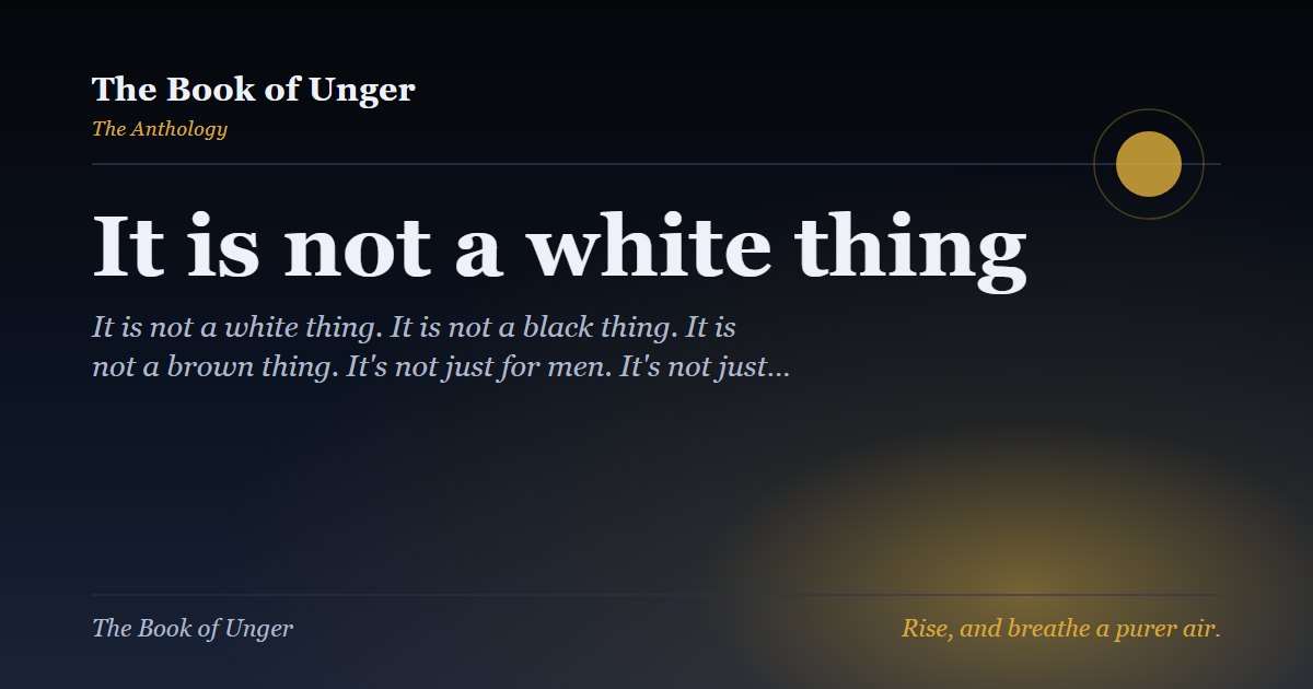 It is not a white thing