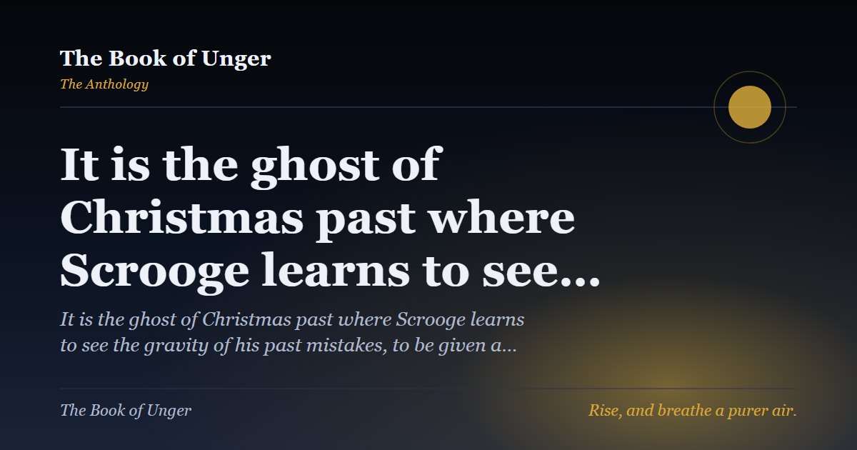 It is the ghost of Christmas past where Scrooge learns to see…