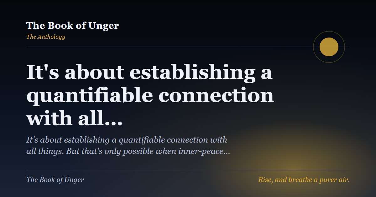 It's about establishing a quantifiable connection with all…
