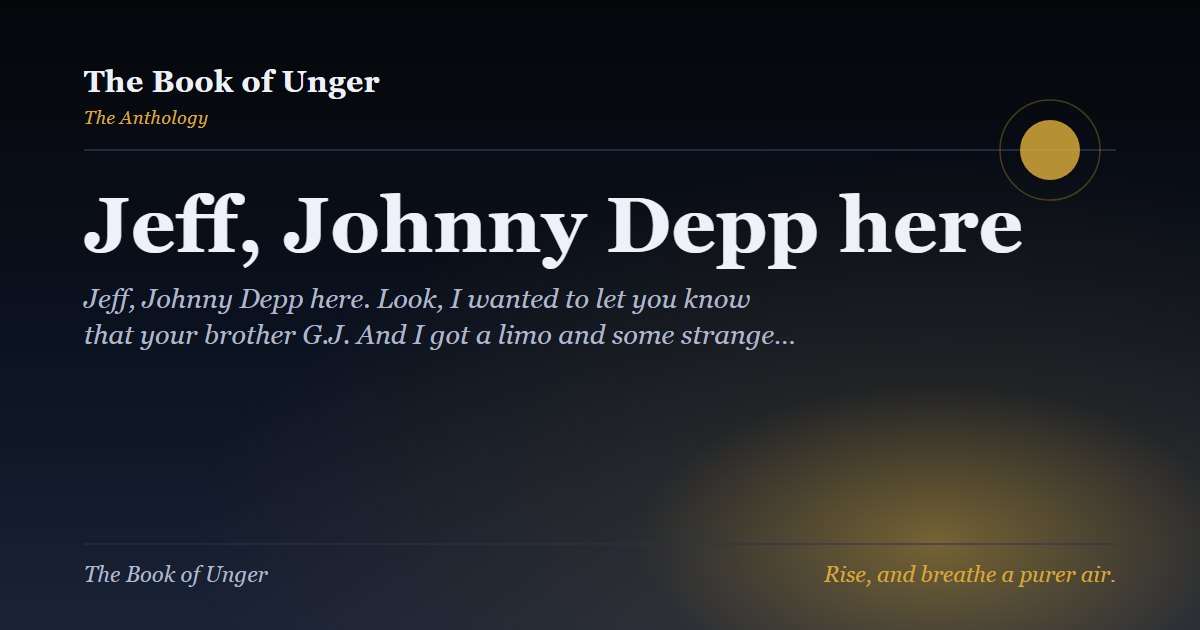 Jeff, Johnny Depp here