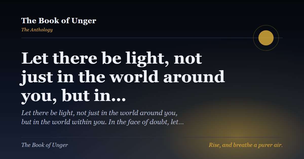 Let there be light, not just in the world around you, but in…