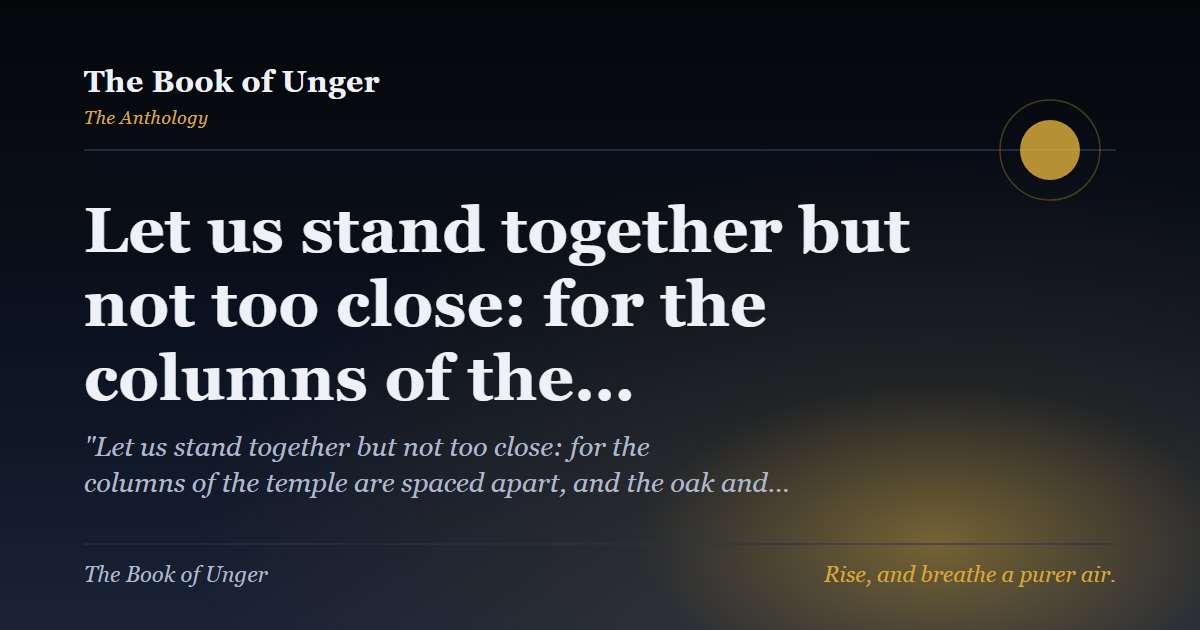 Let us stand together but not too close: for the columns of the…