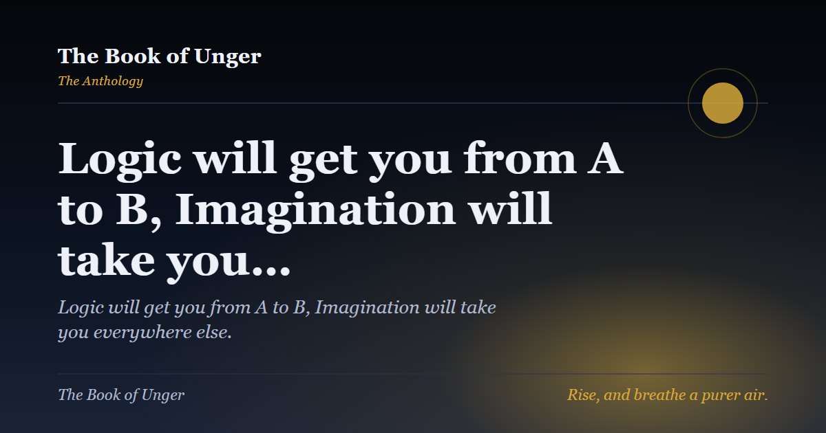 Logic will get you from A to B, Imagination will take you…