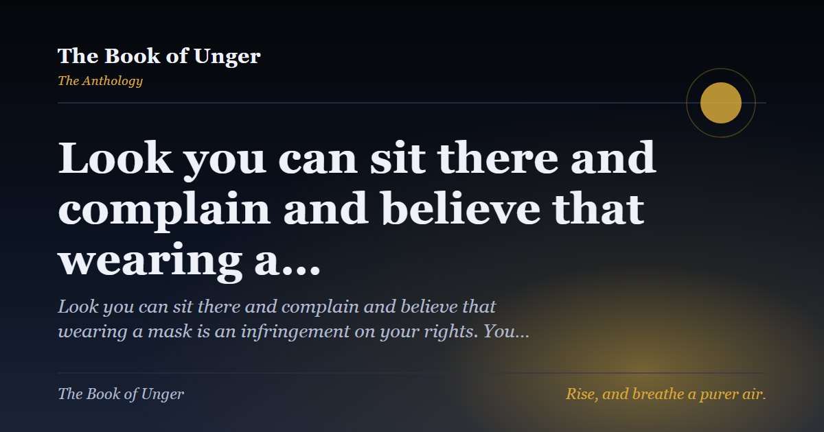 Look you can sit there and complain and believe that wearing a…