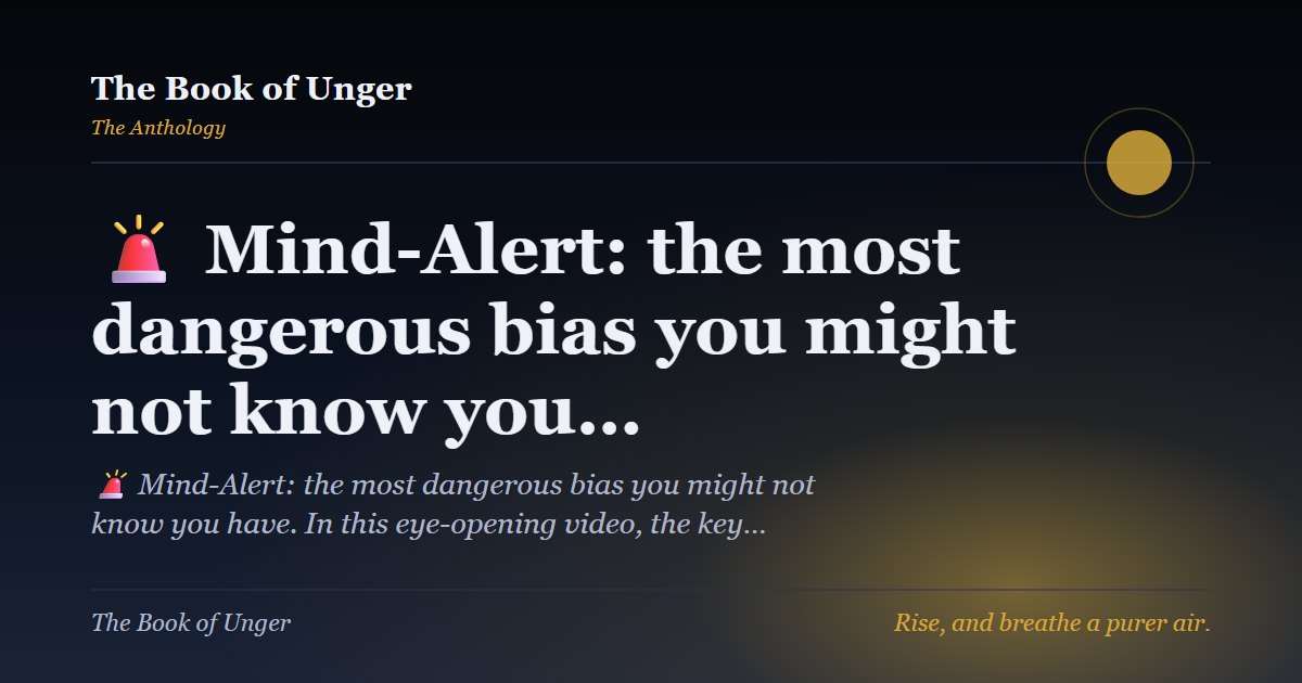🚨 Mind-Alert: the most dangerous bias you might not know you…