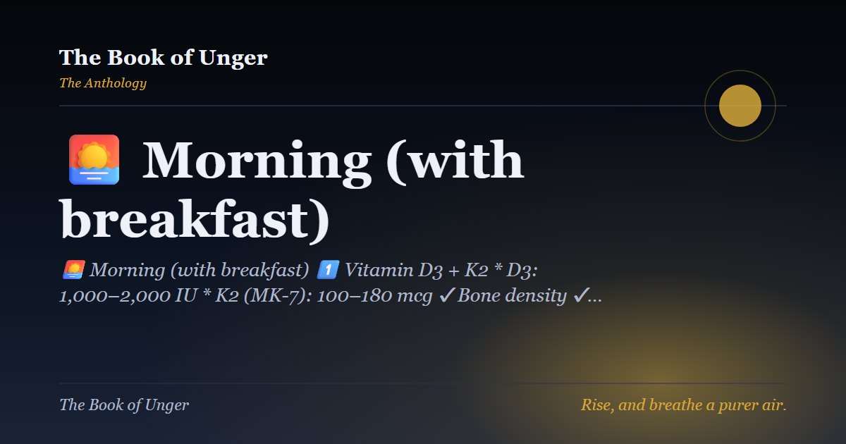 🌅 Morning (with breakfast)