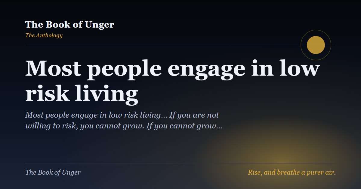 Most people engage in low risk living