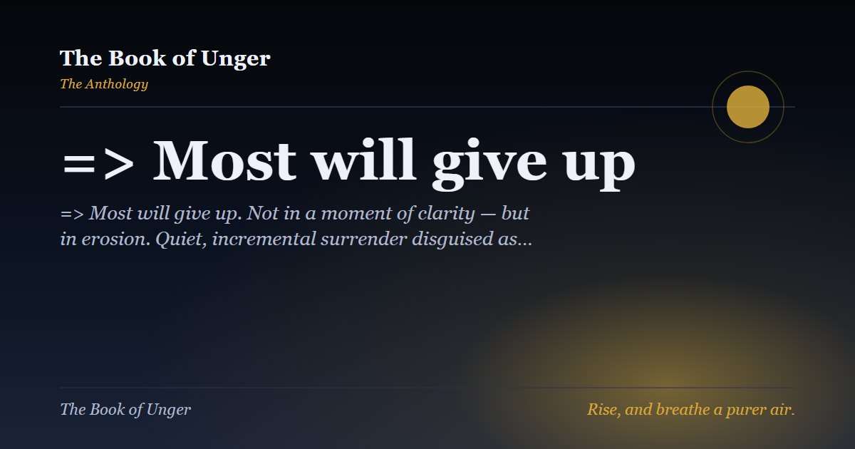 => Most will give up
